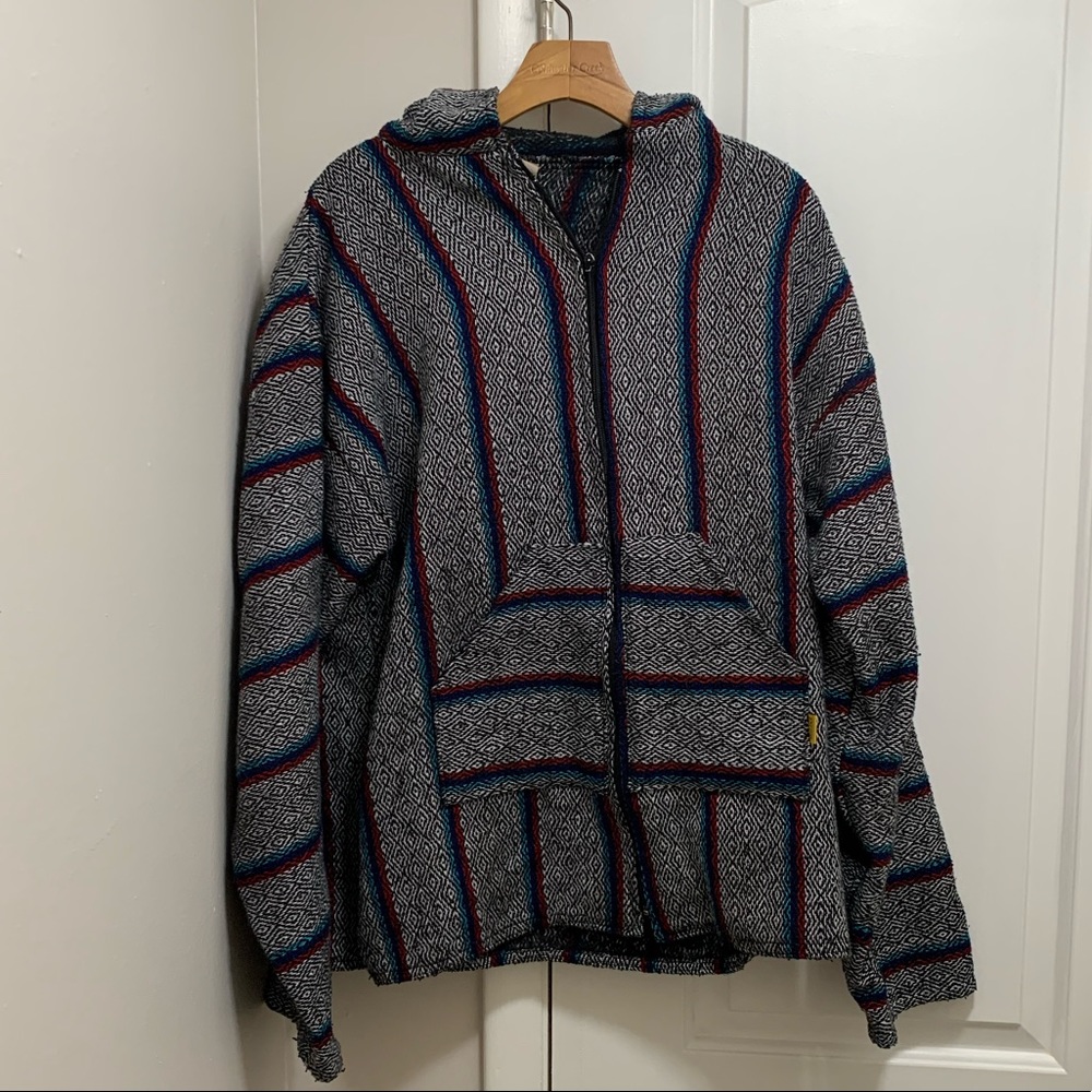 Molina Authentic Mexican Hooded Zip Stripe Jacket